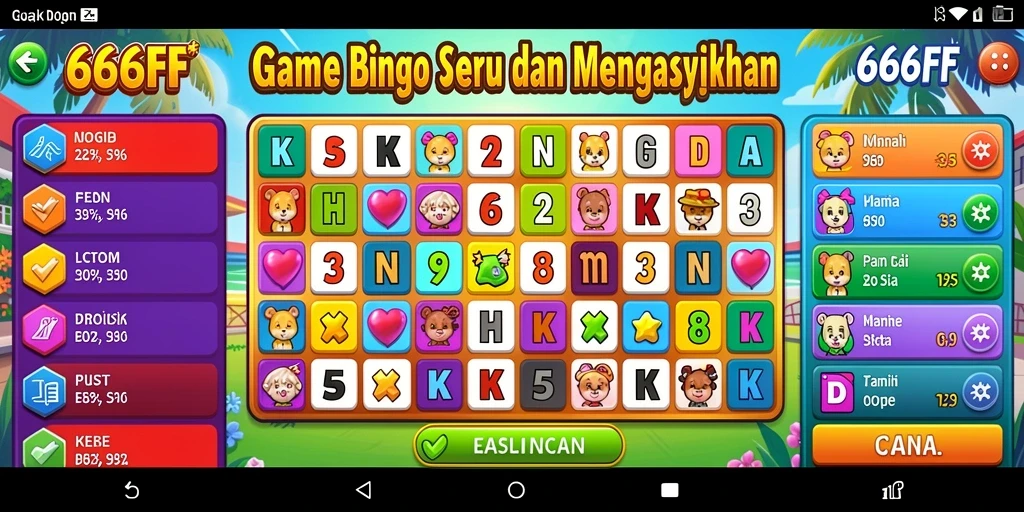 Tampilan seru dari gameplay Bingo di 666FF.