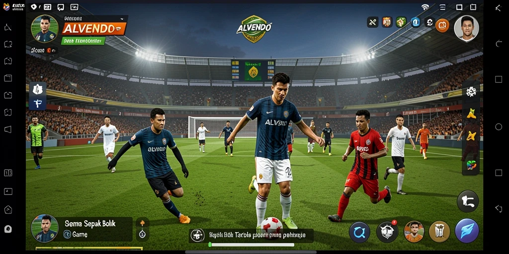 Gameplay seru dari ALVENDO dalam pertandingan sepak bola.