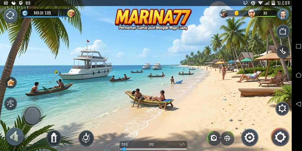 Tangkapan layar menunjukkan aksi seru dalam permainan MARINA77.