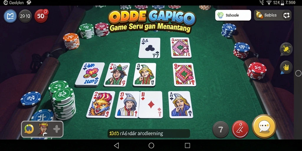 Tampilan gameplay ODDIGO saat bermain Gaple dengan teman.