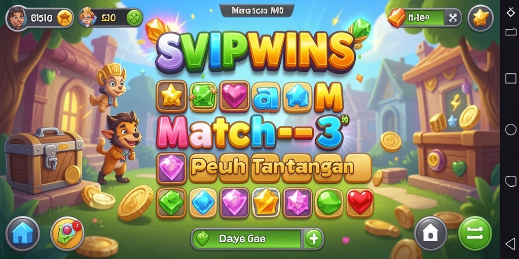 Tampilan gameplay SVIPWINS yang penuh warna dan menantang.