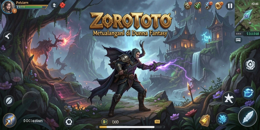 Screenshot ZOROTOTO menampilkan aksi mendebarkan di dunia petualangan.