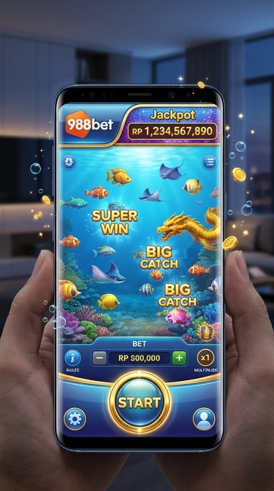 Layar utama aplikasi 988bet yang menampilkan berbagai pilihan aplikasi.